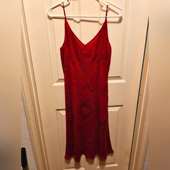 Ann Taylor Paisley Design tea length holiday 🎄polyester dress - Picture 1 of 5